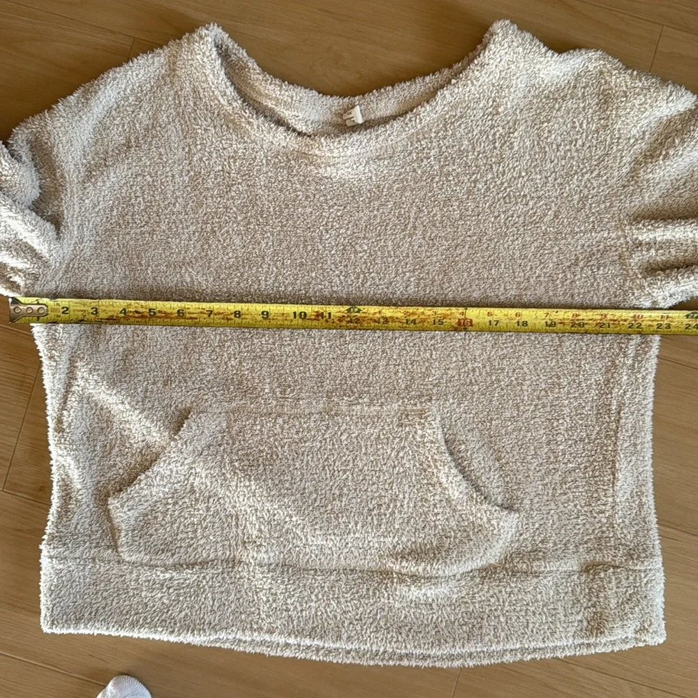 REWASH WOMEN BEIGE TEXTURED POCKETED LONG SLEEVE CREW NECK TOP AND PANTS SIZE XL